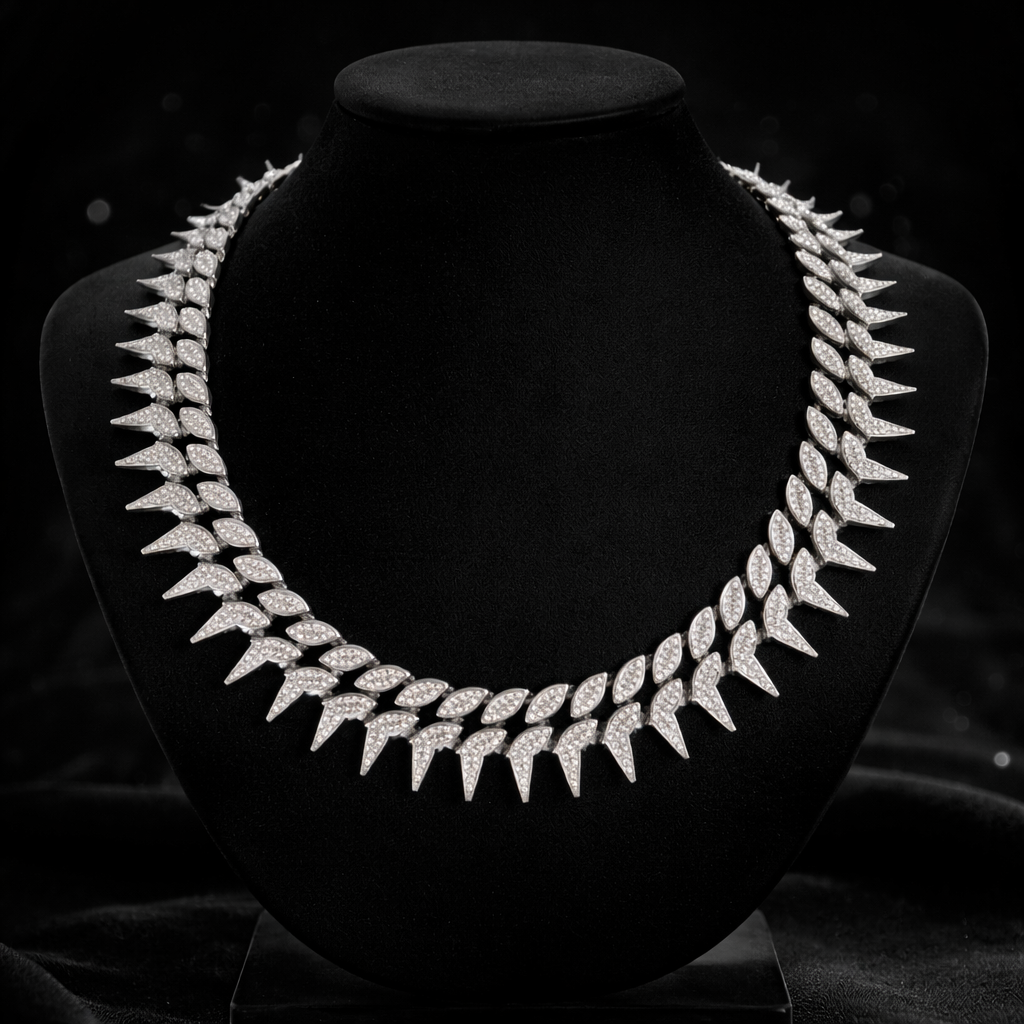Colier Cuban Silver Spike 24 mm