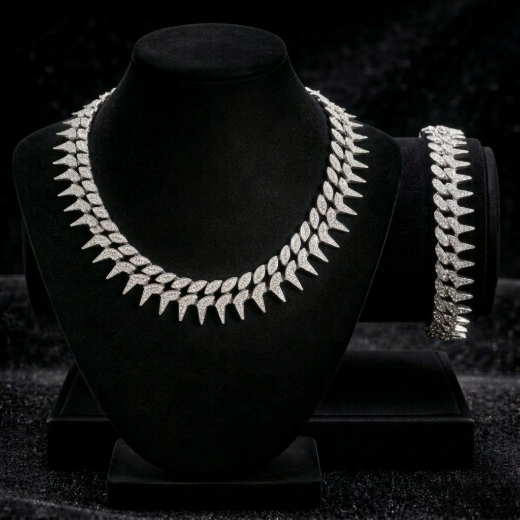 Set Cuban Silver Spike 24 mm