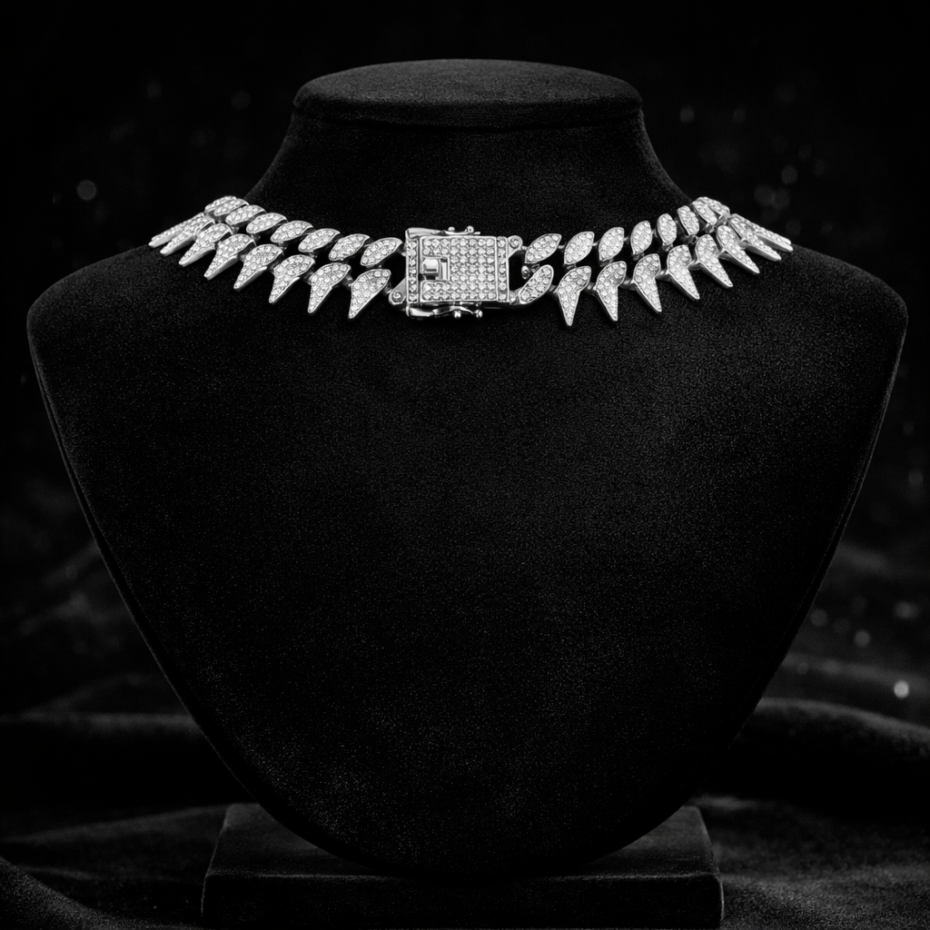 Colier Cuban Silver Spike 24 mm
