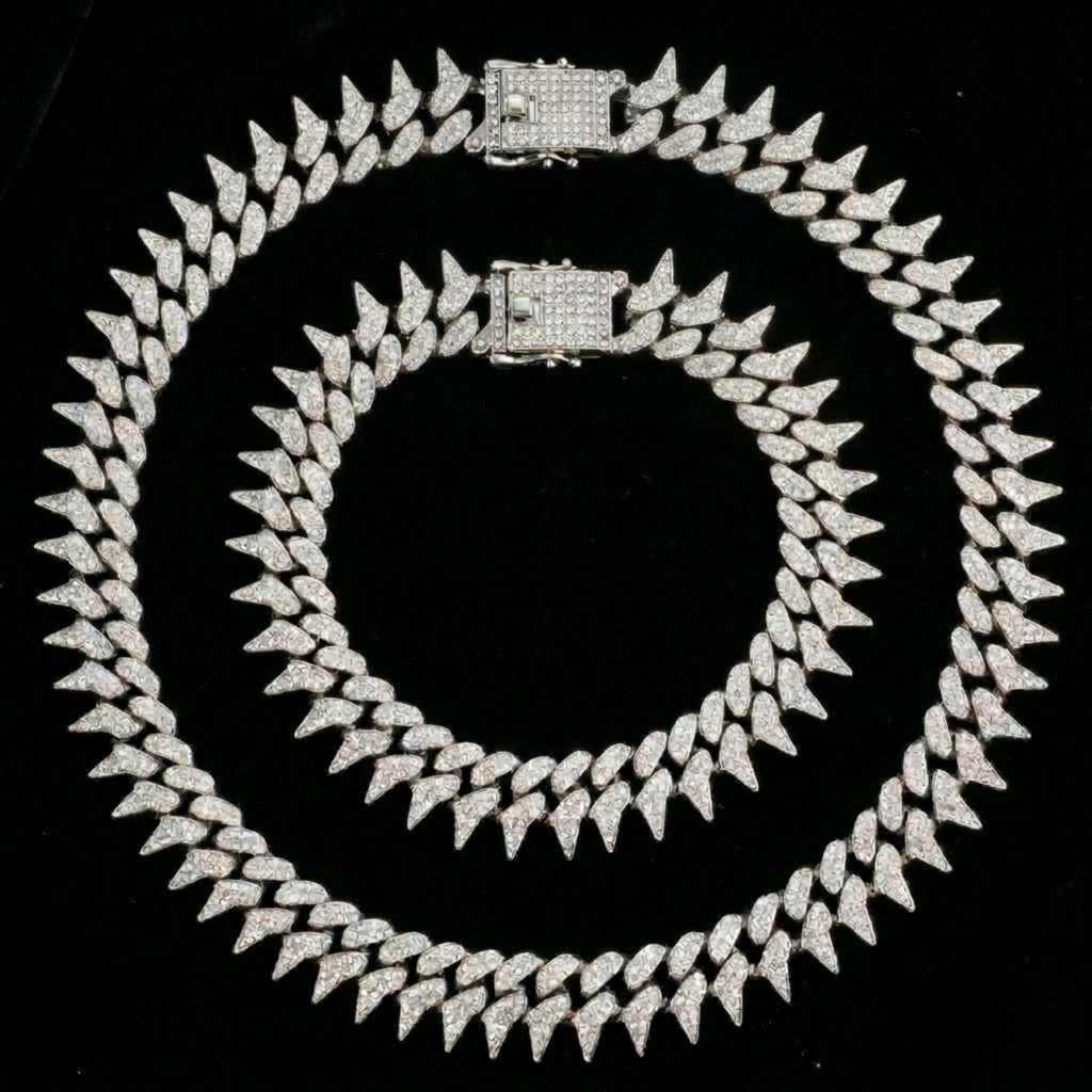Set Cuban Silver Spike 24 mm