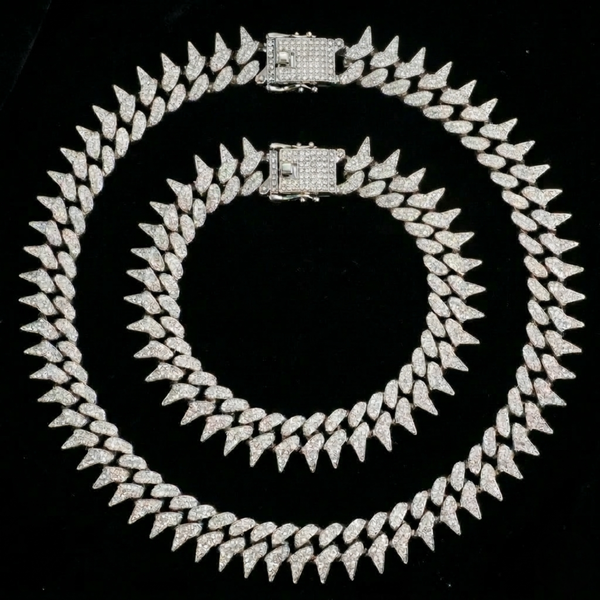 Set Cuban Silver Spike 24 mm
