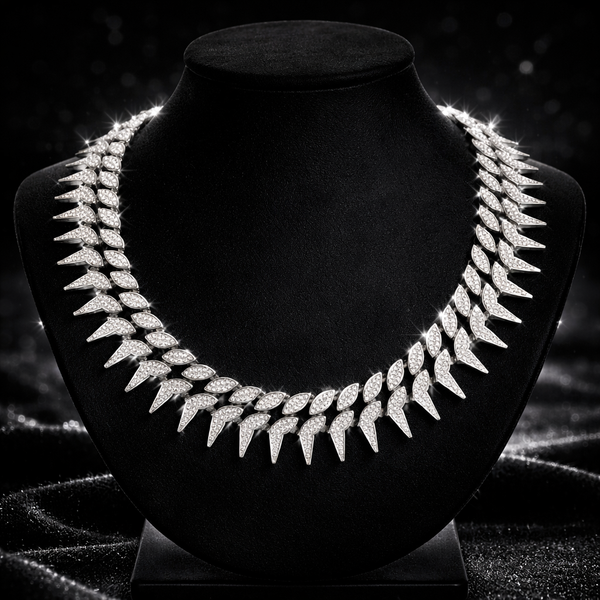 Colier Cuban Silver Spike 24 mm
