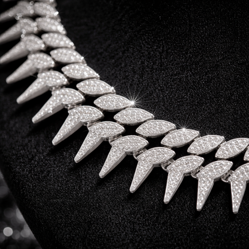 Brățară Cuban Silver Spike 24 mm