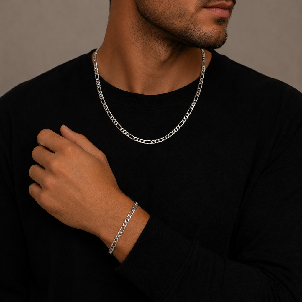 Set Figaro — Placat Aur Alb 18k